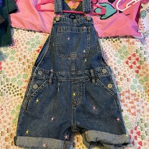 Gap Kids Star pattern denim shortalls overalls